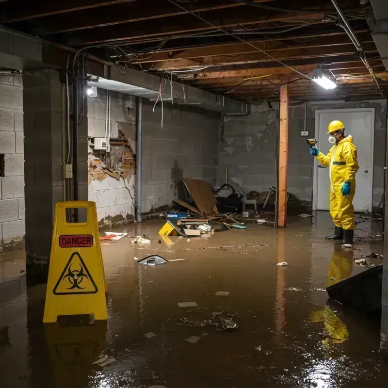 Flooded Basement Electrical Hazard in Quincy, MI Property